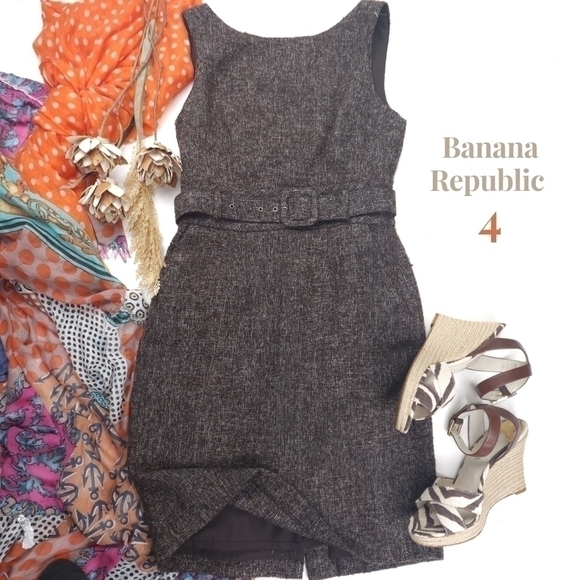 Banana Republic Brown Wool Blend  sz 4 - Picture 1 of 12